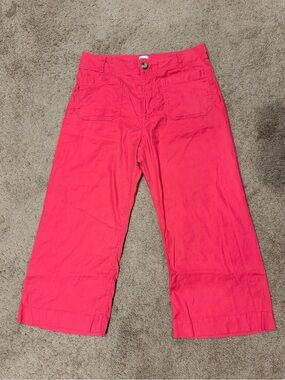Anthropologie Maeve The Colette Fuscia Wide-Leg Linen Pants
